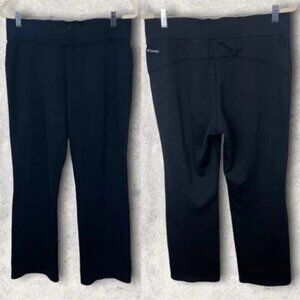 Columbia Black High Rise Fleece Lined‎ Yoga Leggings Size Large Stretch Pants L